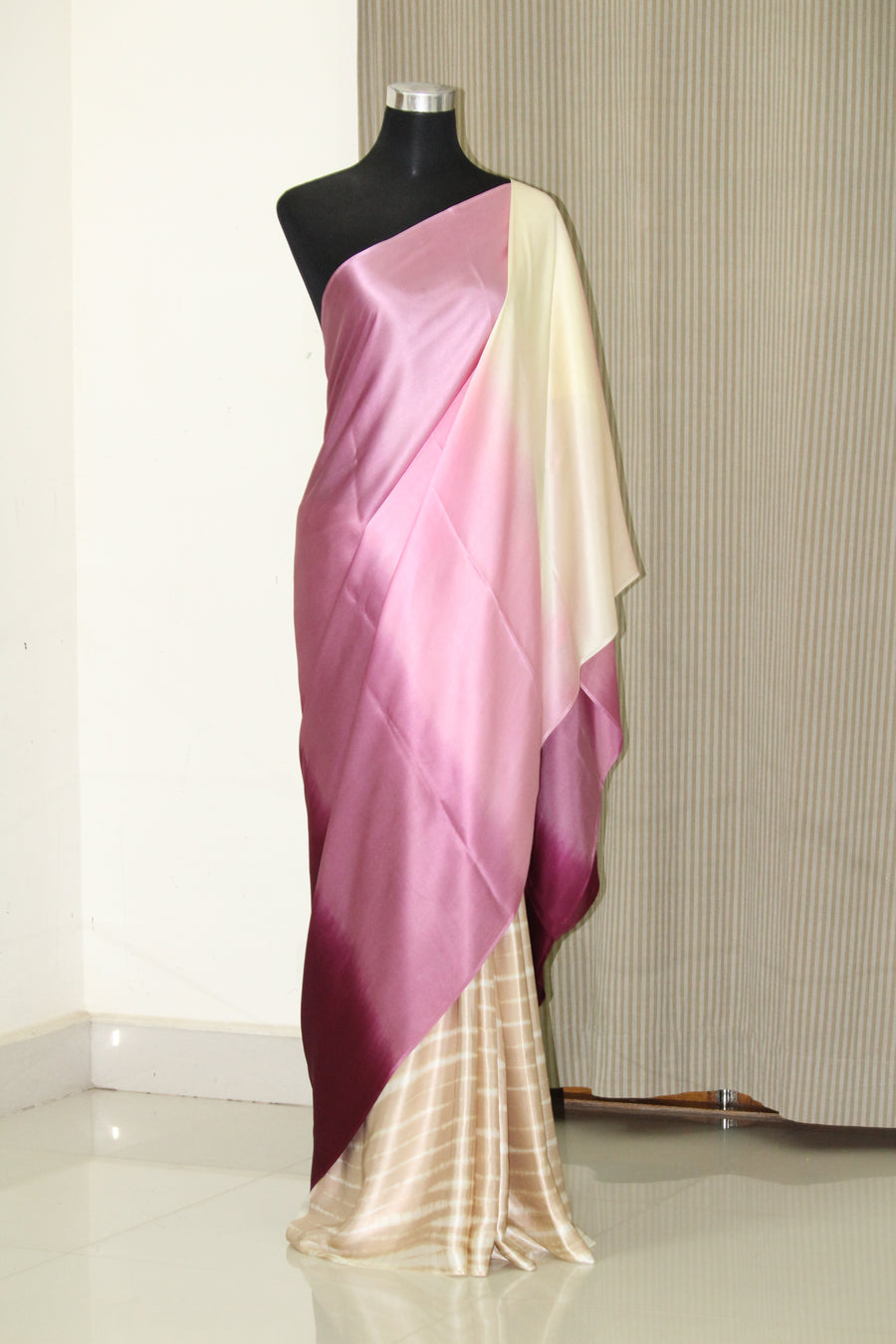 Pure silk saree, pure satin saree, multishaded saree, tie and dye saree, saree online