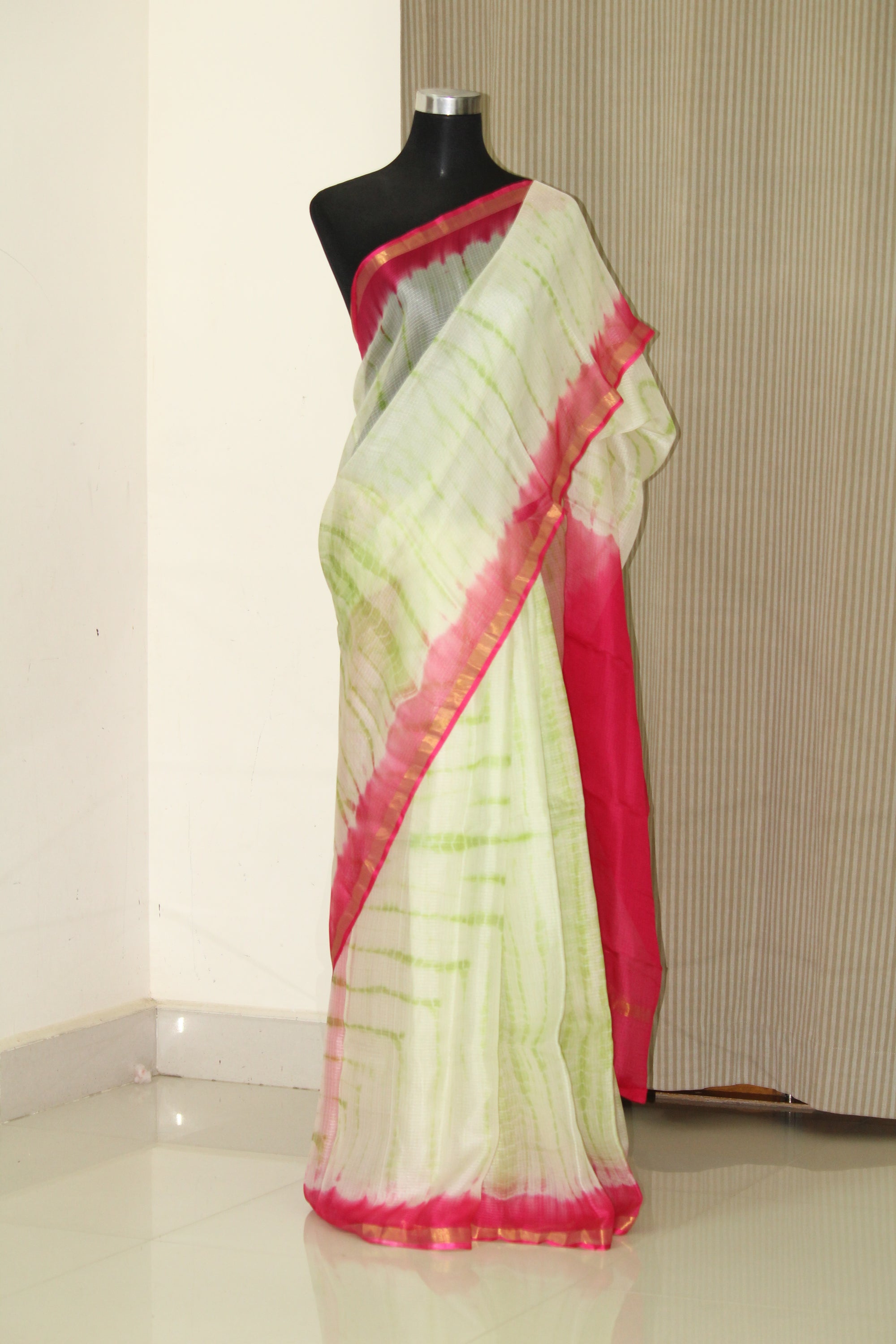 Tie and dye pure kota silk saree