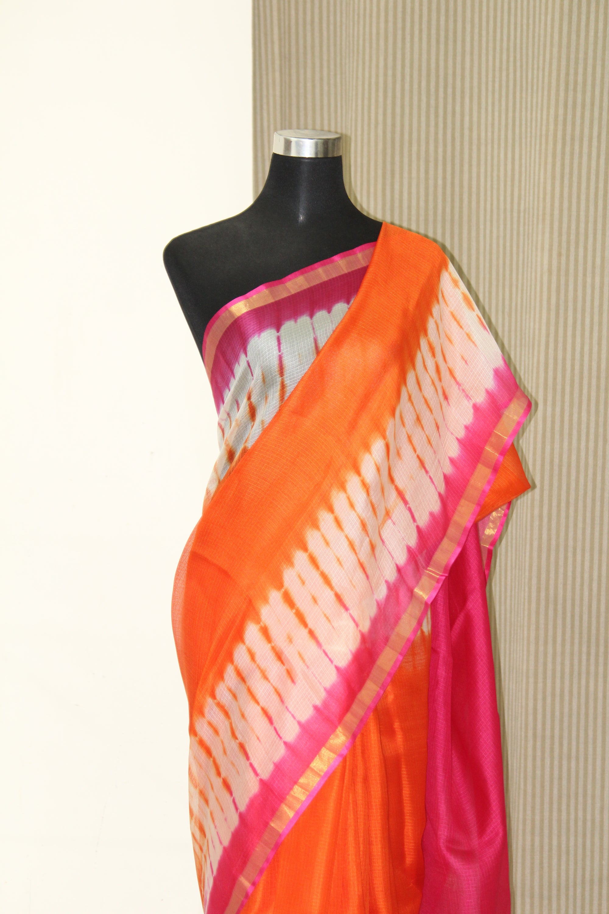 Tie and dye pure kota silk saree