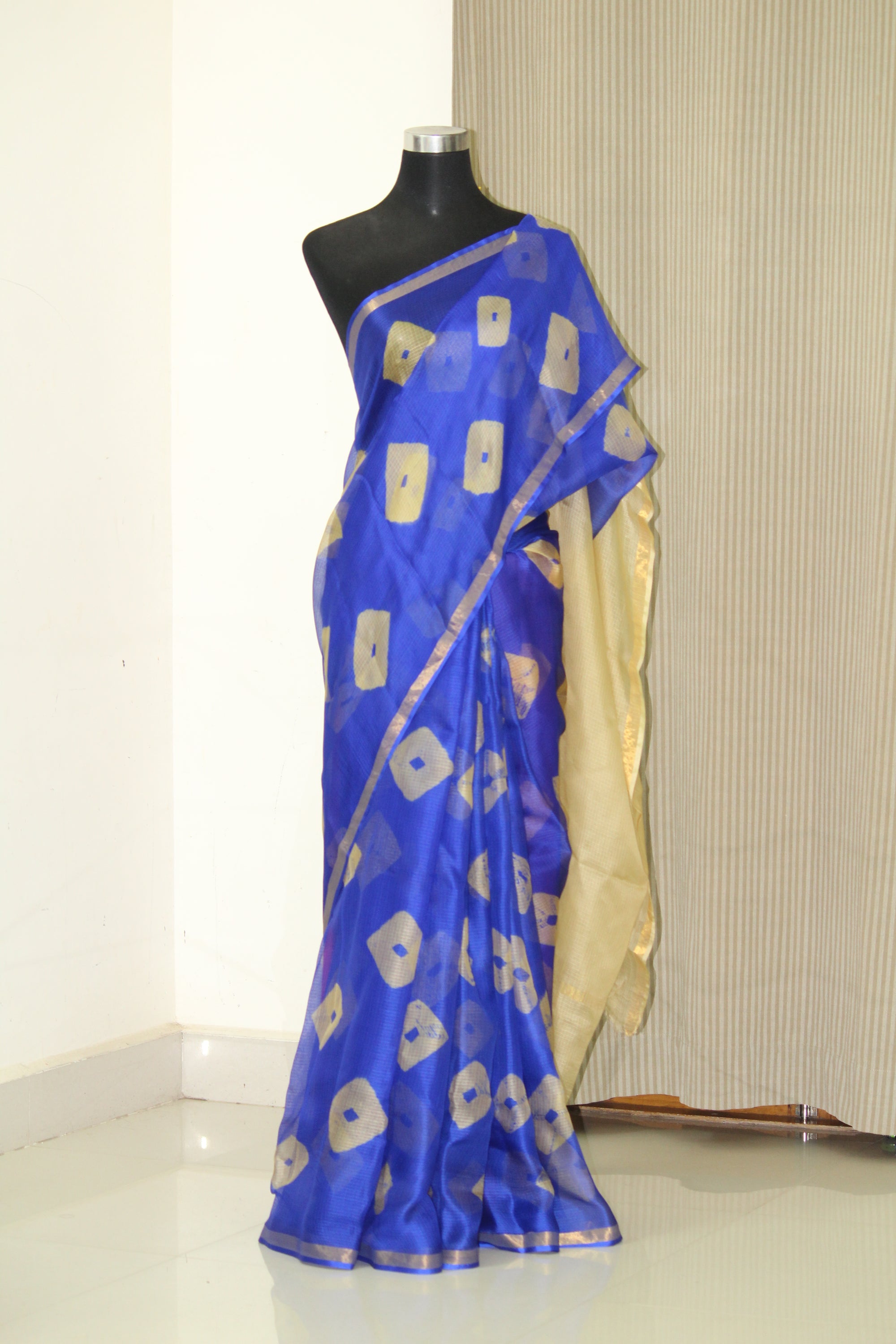 Tie and dye pure kota silk saree