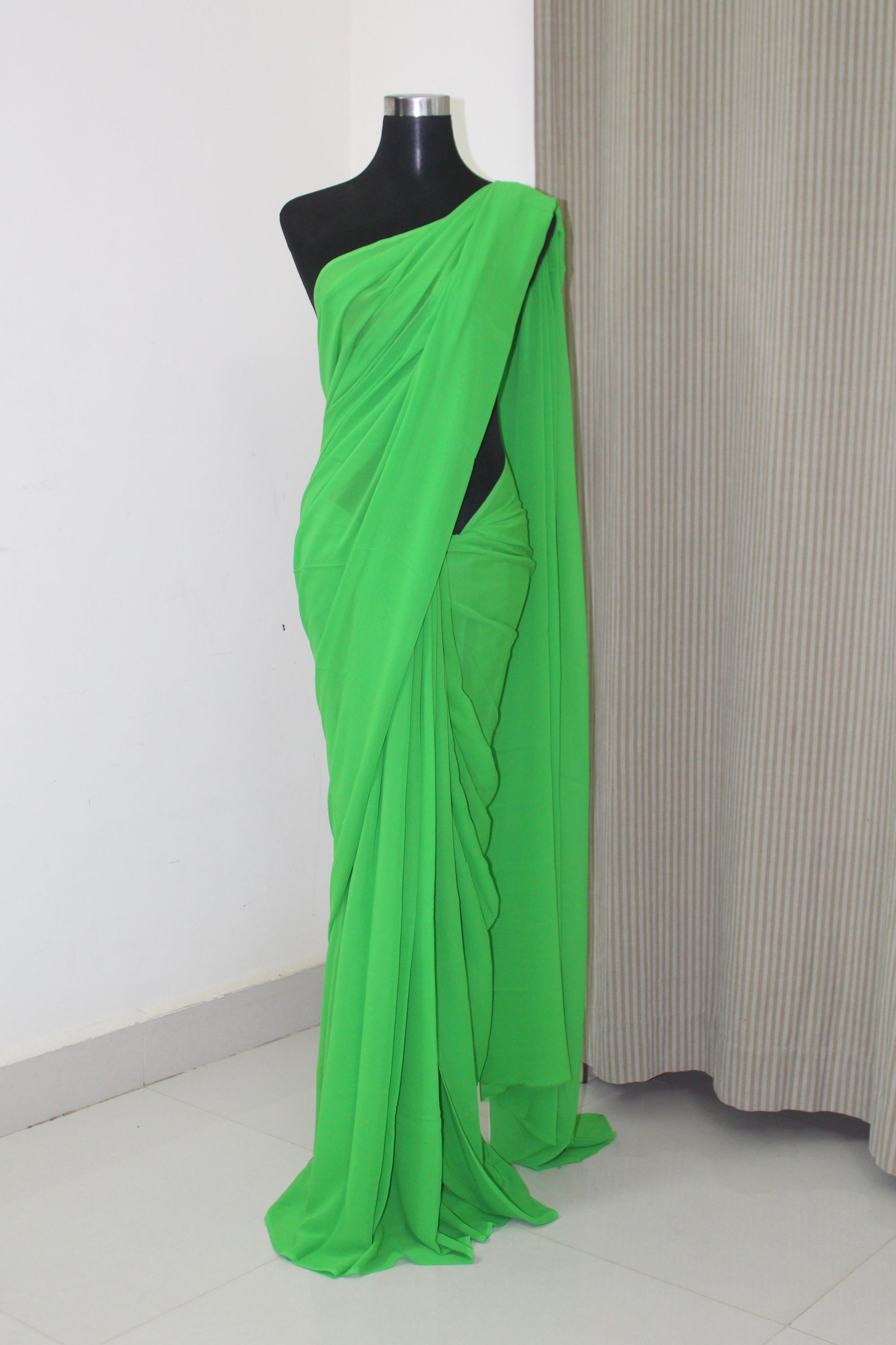 Pure silk georgette plain saree