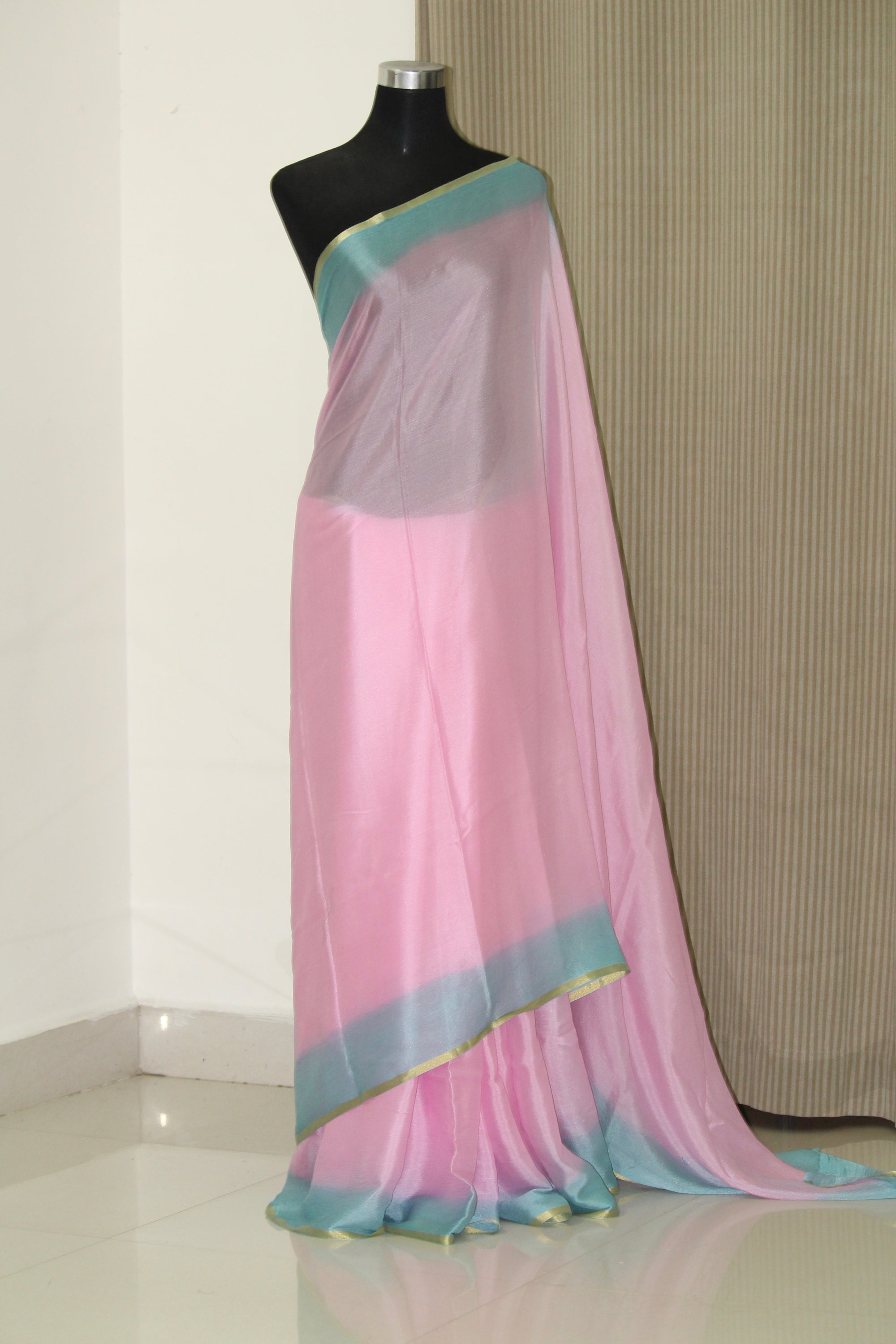 Double shaded pure silk chiffon saree