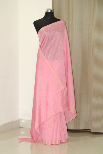 Silk cotton zari checks saree