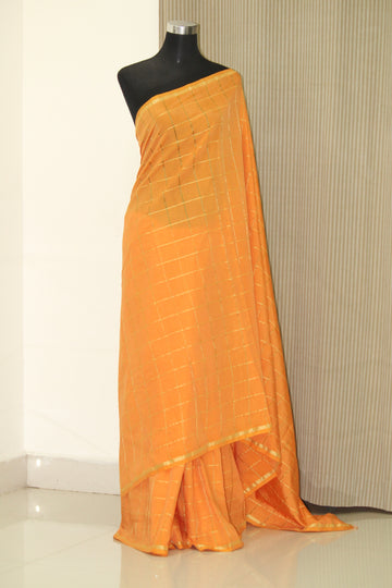 Silk zari checks saree