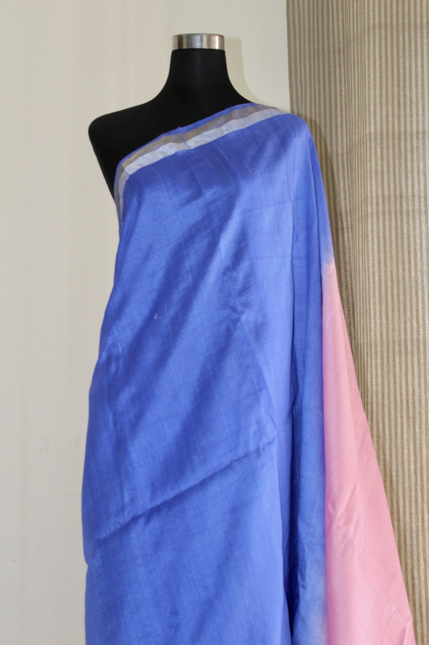 Pure raw silk saree with zari border