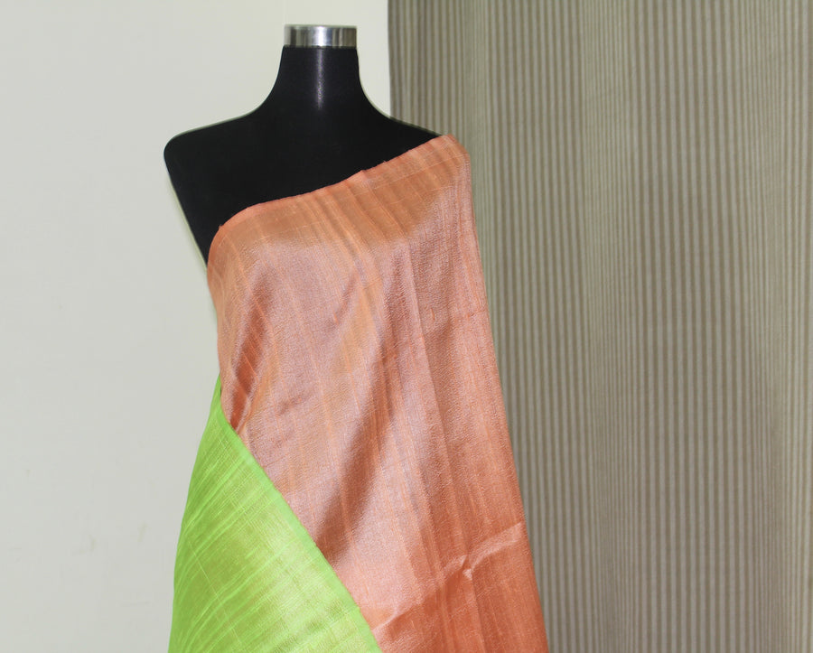 Pure raw silk saree in double shade with blouse