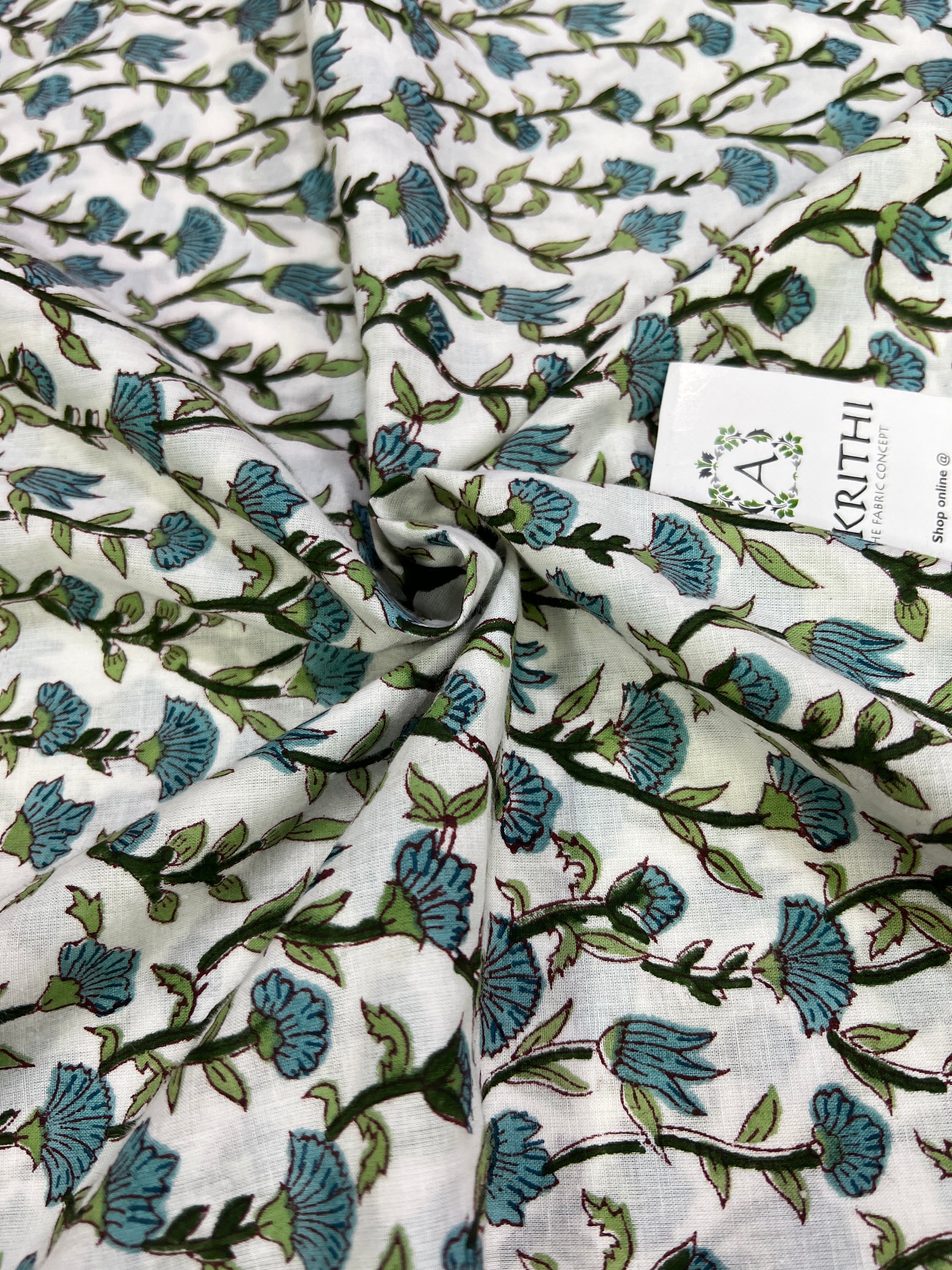 Printed pure mul cotton fabric